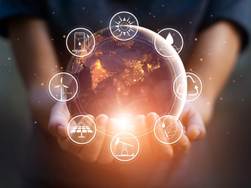 Earth,At,Night,Was,Holding,In,Human,Hands,With,Energy